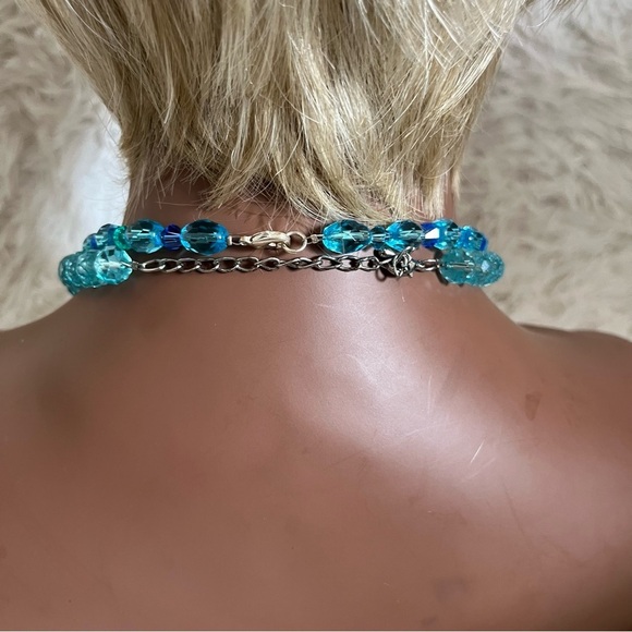 Handmade Aqua Teal Blue Glass Bead Necklace Set - Picture 7 of 16